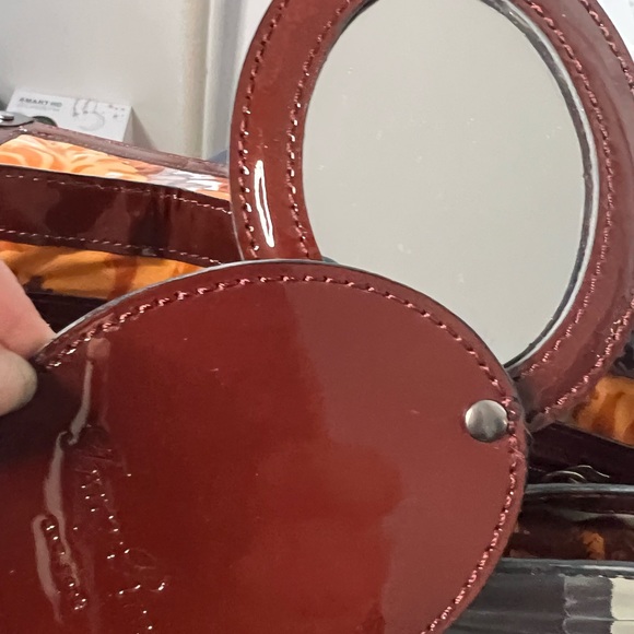 Tracy Reese Oxblood Patent Leather Clutch Shoulder Bag - Picture 9 of 10